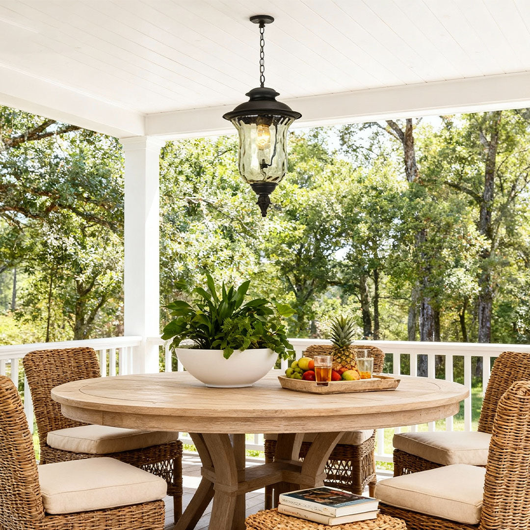 European Industrial Aluminum Pendant Light with Clear Glass Shade for Outdoor Corridors