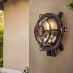 American Retro Industrial Wall Sconce with Clear Glass Shade for Indoor Spaces
