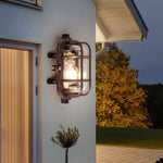 American Retro Industrial Wall Sconce with Clear Glass Shade for Indoor Spaces