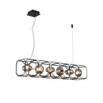 Nordic Square Cage Chandelier – Modern Linear LED Pendant Light