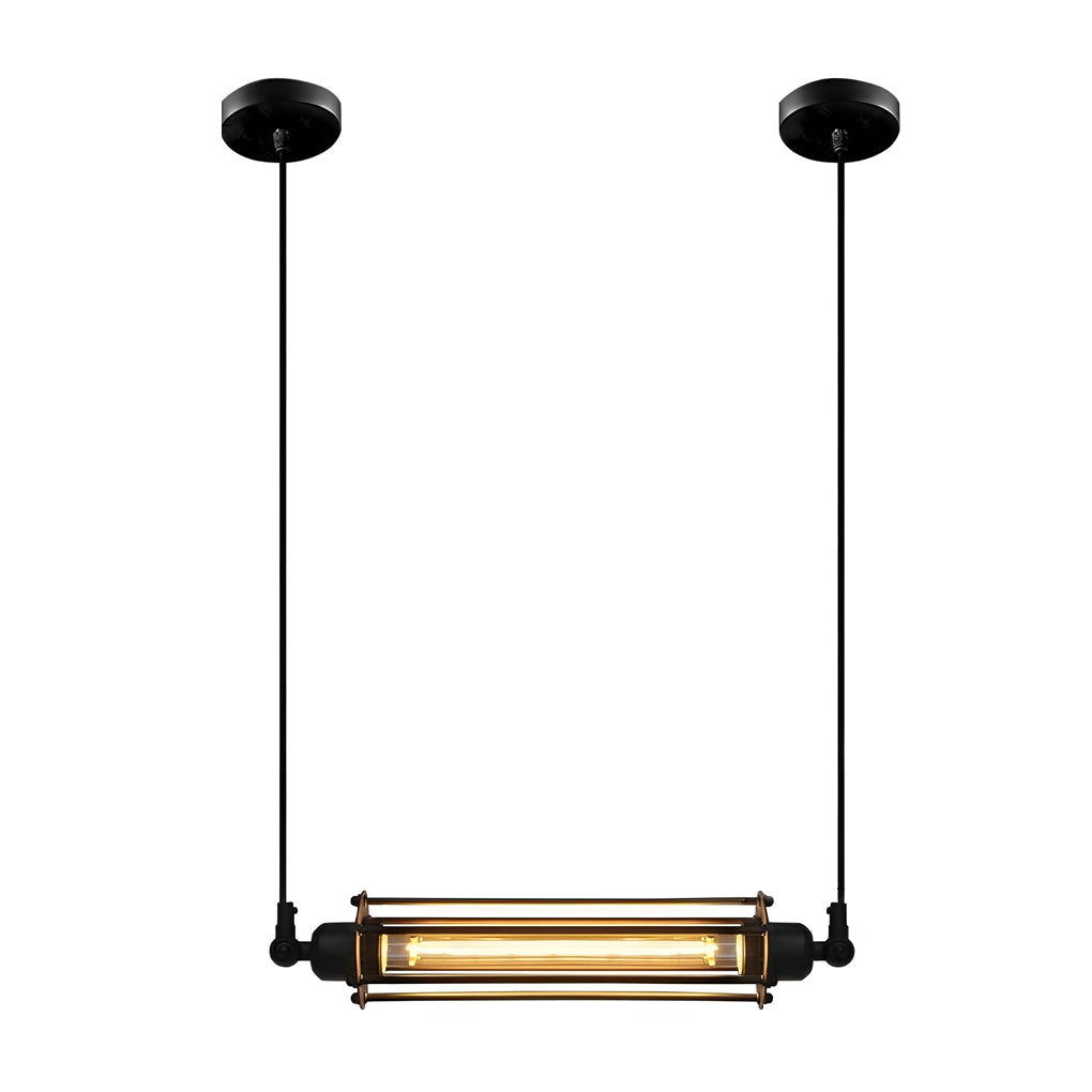 Industrial Linear LED Pendant Light in Matte Black for Modern Interiors