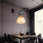 Aurelia Industrial Pendant Light in Gray Aluminum with Clear Shade