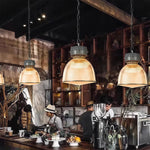 Aurelia Industrial Pendant Light in Gray Aluminum with Clear Shade