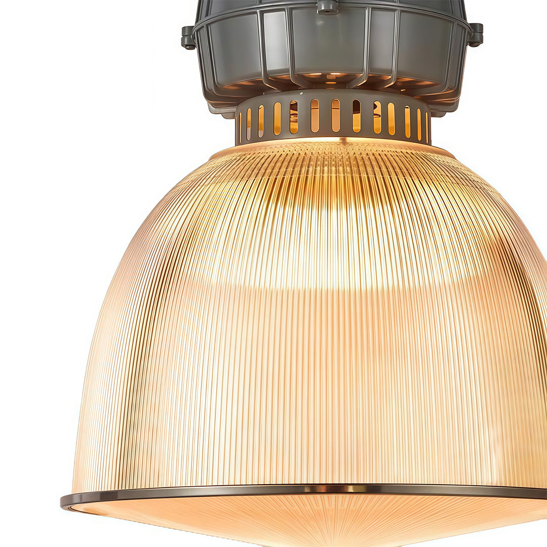 Aurelia Industrial Pendant Light in Gray Aluminum with Clear Shade