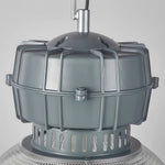 Aurelia Industrial Pendant Light in Gray Aluminum with Clear Shade