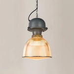 Aurelia Industrial Pendant Light in Gray Aluminum with Clear Shade