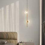 Modern Vertical Pendant Light with Pleated Glass Shades, Brass or Black Finish