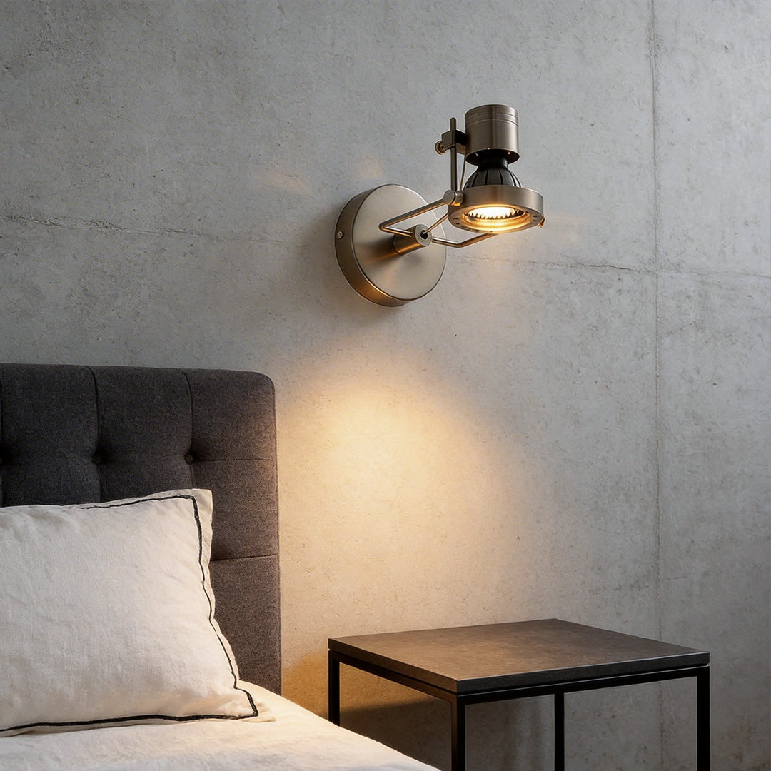 Aurelle Industrial Wall Sconce in Silver Die-Cast Aluminum