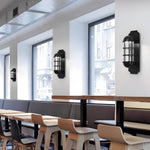 Retro Telephone Booth Iron and Glass LED Wall Sconce for Hallways and Bedrooms