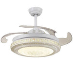 AuraSilent LED Ceiling Fan Chandelier with Remote Control and Reversible Airflow