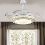AuraSilent LED Ceiling Fan Chandelier with Remote Control and Reversible Airflow