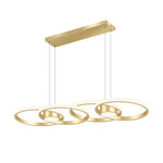 Nordic Gold Linear LED Chandelier with Adjustable Hanging Height