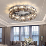 Lumière Cristal LED Ceiling Light – French Crystal Flush Mount in Polished Chrome