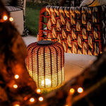 Woven Outdoor LED Lantern in Stainless Steel, Modern Minimalist Garden Light