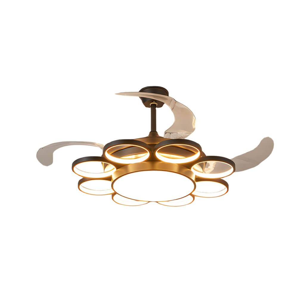 Lumina Gold Ceiling Fan with Integrated LED Light – Modern Nordic Designer Fan