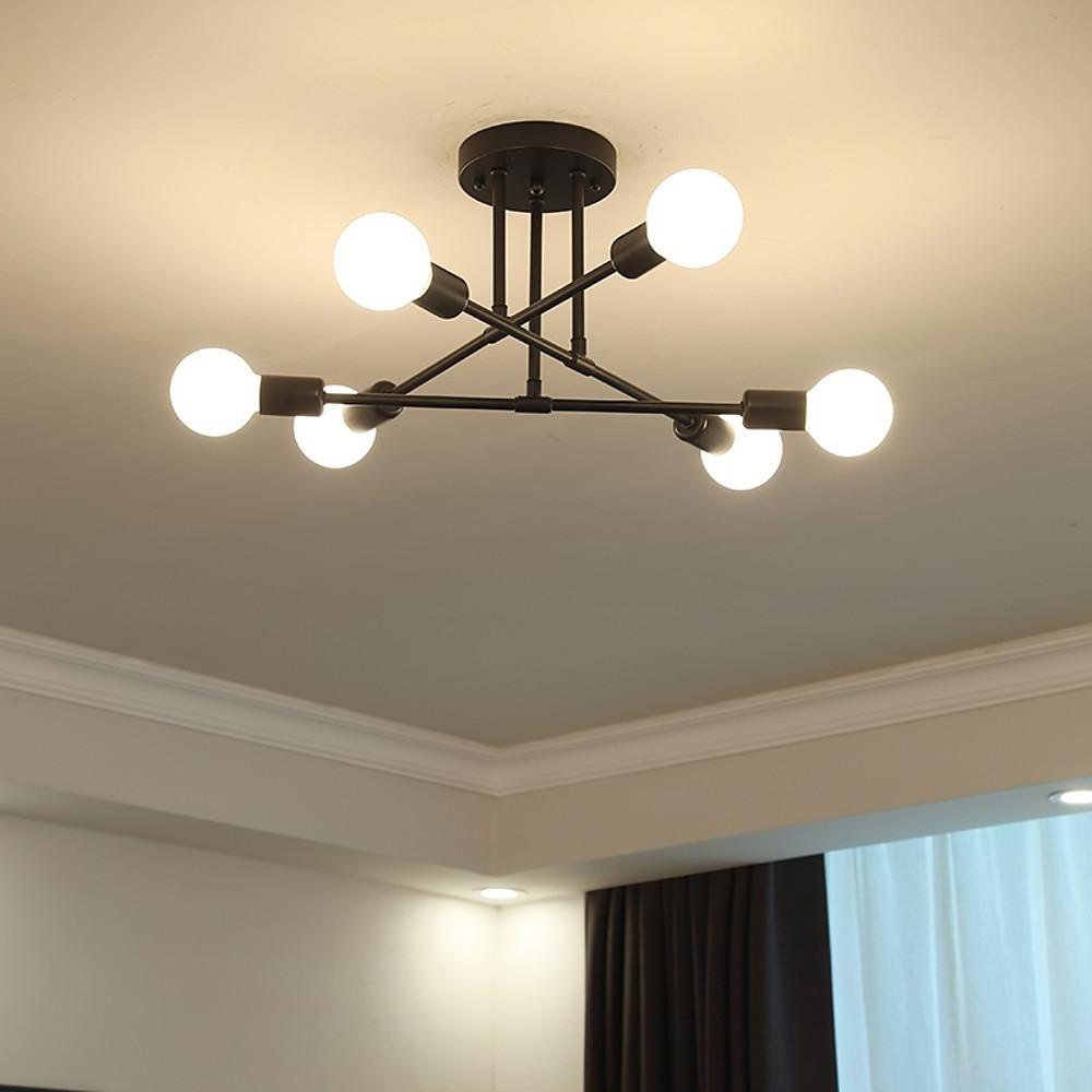 Aurelia Six-Light Globe Chandelier in Black and Gold