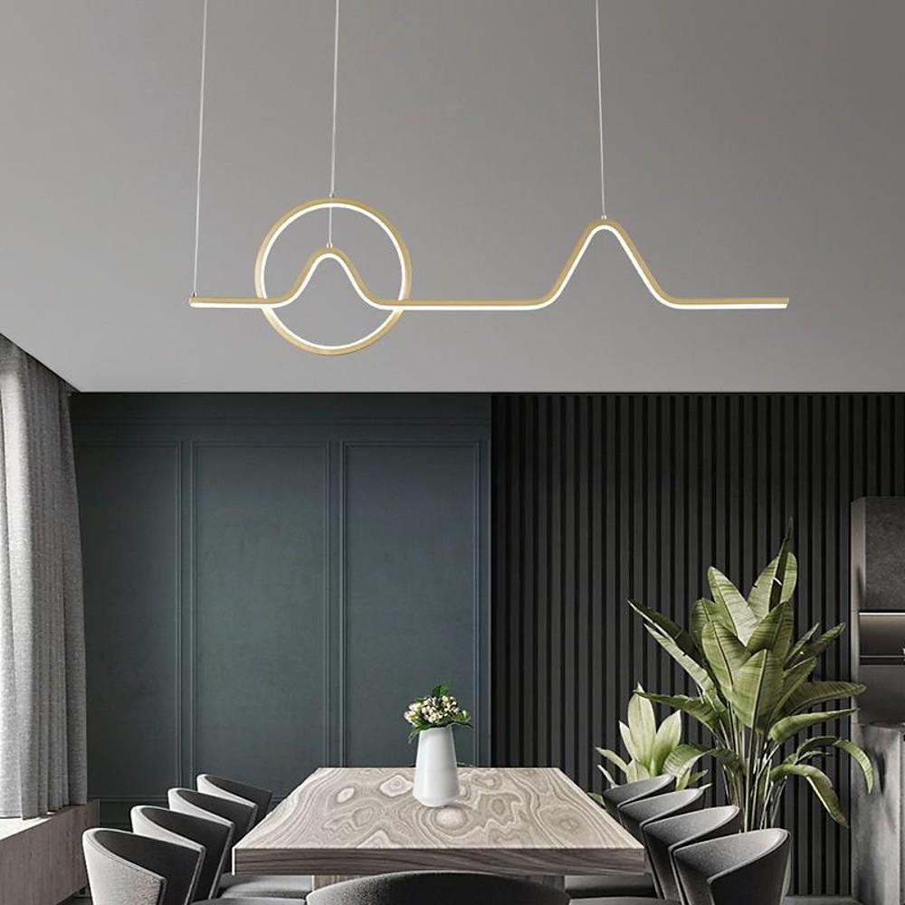 Modern LED Pendant Light with Geometric Wave Design for Dining Room and Kitchen Island