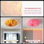 Aurelia Round Feather LED Flush Mount Ceiling Light – Nordic-Inspired Ambient Illumination