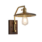 Japanese Retro Wave Glass Wall Sconce with Rubberwood Accent