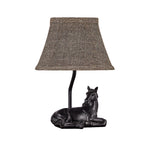 Equestrian Sculpture Table Lamp with Fabric Shade – European Style Resin Lighting