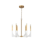 Aurelia Acrylic Chandelier – Modern Minimalist Gold Pendant Light for Dining and Living Spaces