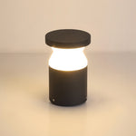 Modern Bollard Path Light in Sand Black Stainless Steel for Garden Walkways