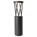 Outdoor Bollard Path Lights in Sand-Black Aluminum with Warm LED Glow