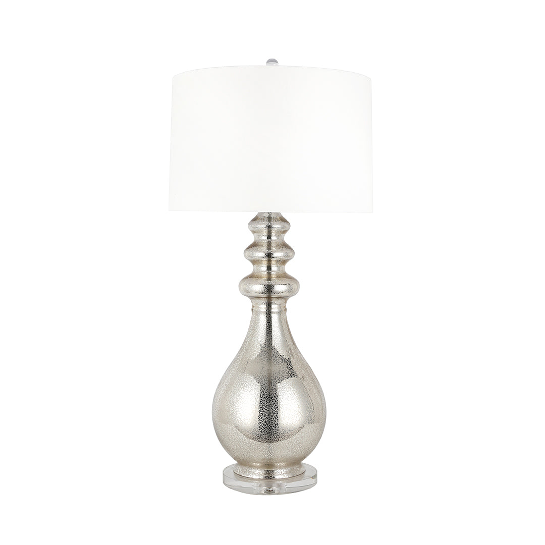 Lumière Argentée Modern Silver Table Lamp with Crystal Glass Shade