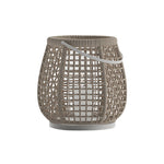Woven Outdoor Lantern Floor Lamp with Handle, Portable Patio Lighting