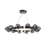 Nova Round Chandelier in Black with Clear Glass Shades