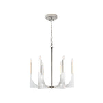 Aurelia Six-Light Modern Brass Chandelier with Acrylic Shades