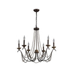 French Pearl Chandelier with Six Candle Sockets in Black Metal