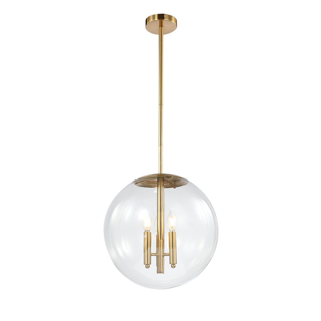 Lumina Clear Glass Globe Pendant Light in Gold