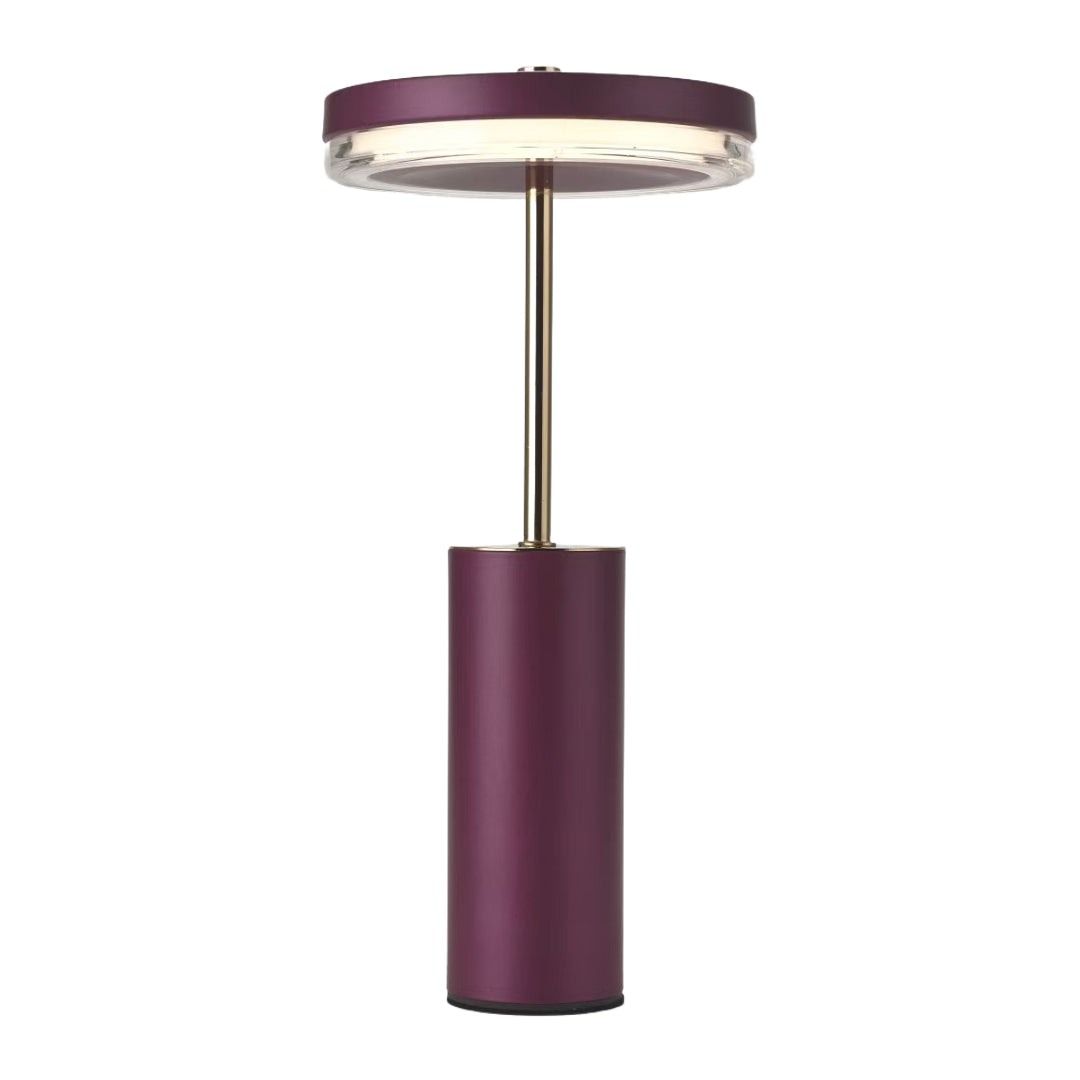 Cylinder Table Lamp with Dimmable LED, European Modern Accent Light for Living Room