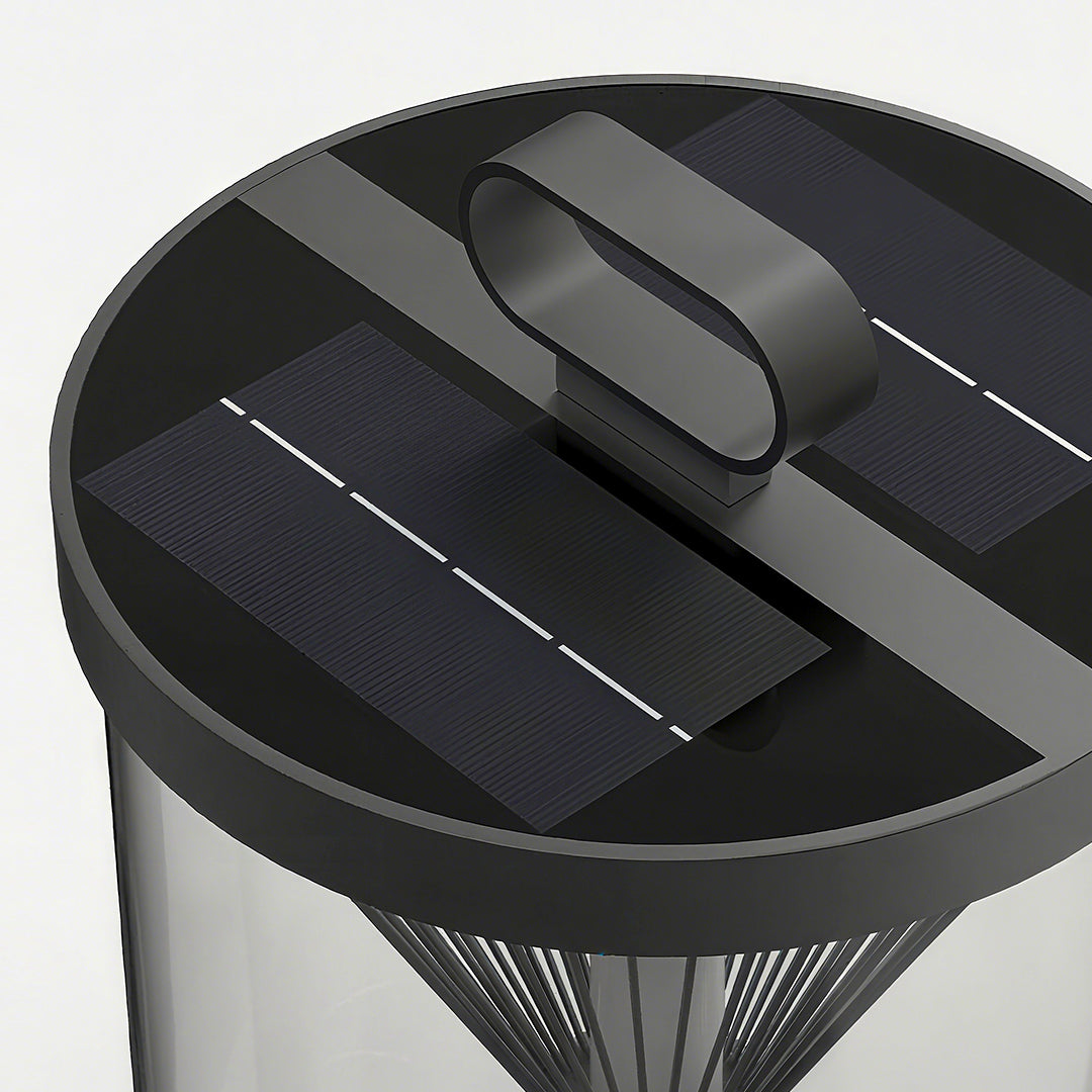 Black Hourglass Outdoor Lantern with Stainless Steel Frame