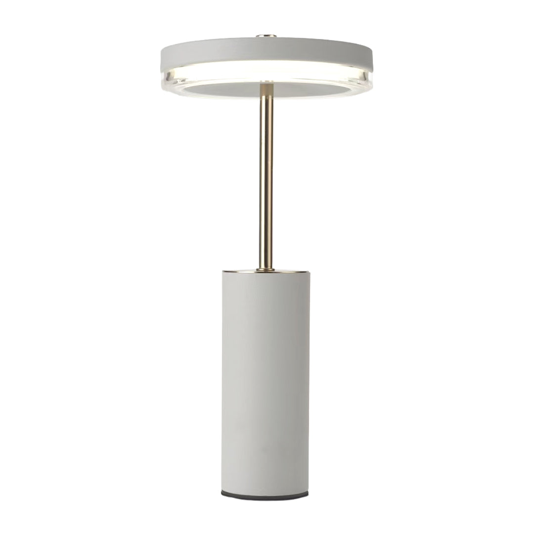 Cylinder Table Lamp with Dimmable LED, European Modern Accent Light for Living Room
