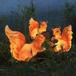 Sculptural Resin Squirrel Garden Light with Warm LED Glow