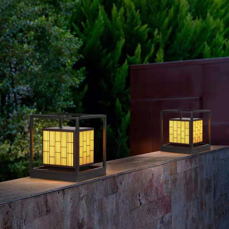 Black Led Lantern Lights Outdoor Post Lights Modern Outdoor Lighting Hwd00051