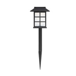 Modern Solar LED Garden Stake Lights, Black Square Pavilion Design for Pathways and Patios