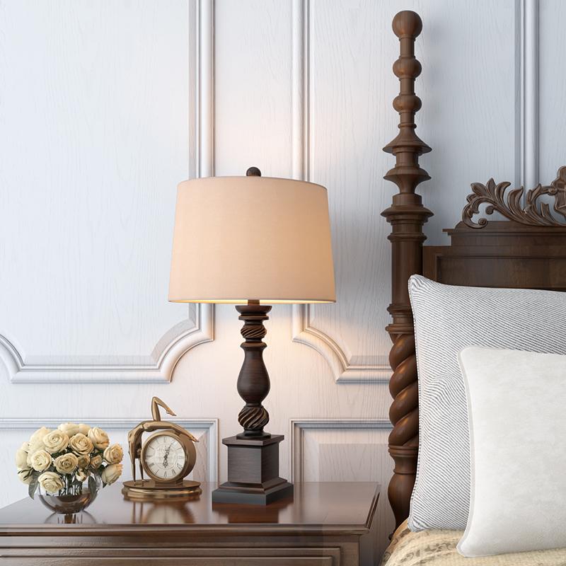 24 Inch Rustic Bronze Resin Traditional Table Lamp