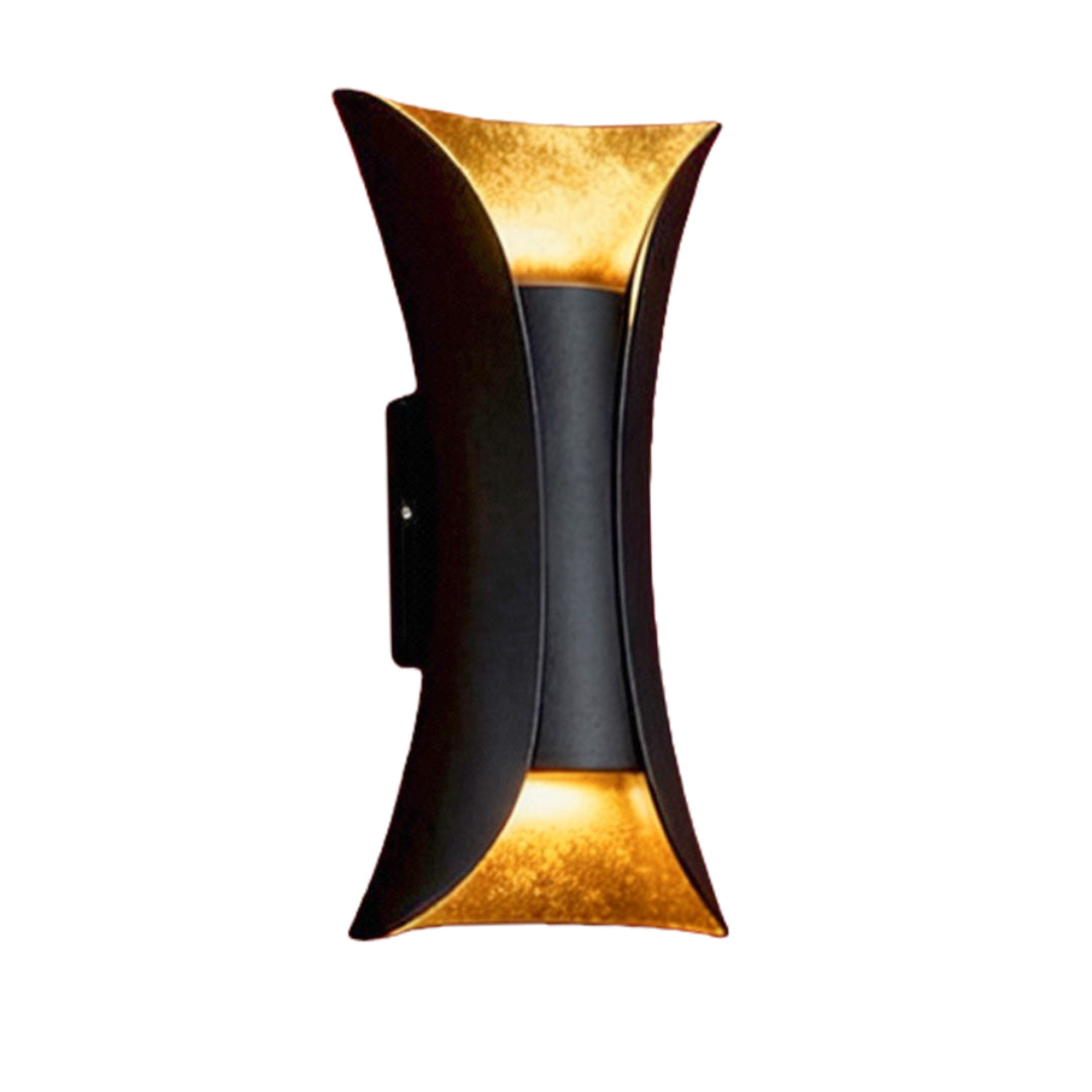 Architectural Outdoor Lighting Duo: Matte Black Flush Mount and LED Wall Sconce Set