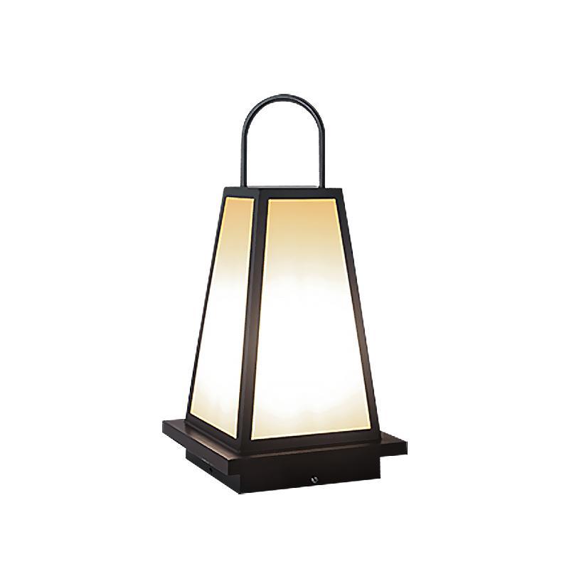 Retro LED Outdoor Lantern in Black, Waterproof Garden & Patio Light