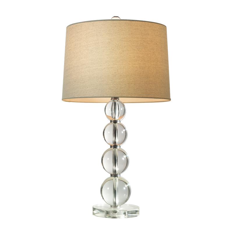 25 Inch Light Through Stacked Spheres Crystal Table Lamp