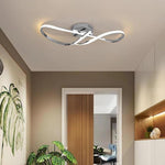 Wavy Pretty Led Nordic Linear Dimmable Semi Flush Mount Ceiling Light