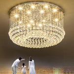Glass Cicles Crystal Led Chandelier Drum Flush Mount Chandelier