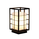 Modern Japanese Outdoor Lantern in Graphite Steel with Warm LED Glow