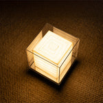 Wabi-Sabi Japanese Paper Table Lamp with Chrome Accent