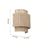 Wabi-Sabi Wall Sconce with Natural Hemp Rope Accent