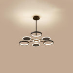 Orbit LED Pendant Chandelier in Black or Gold, Modern Geometric Ceiling Light