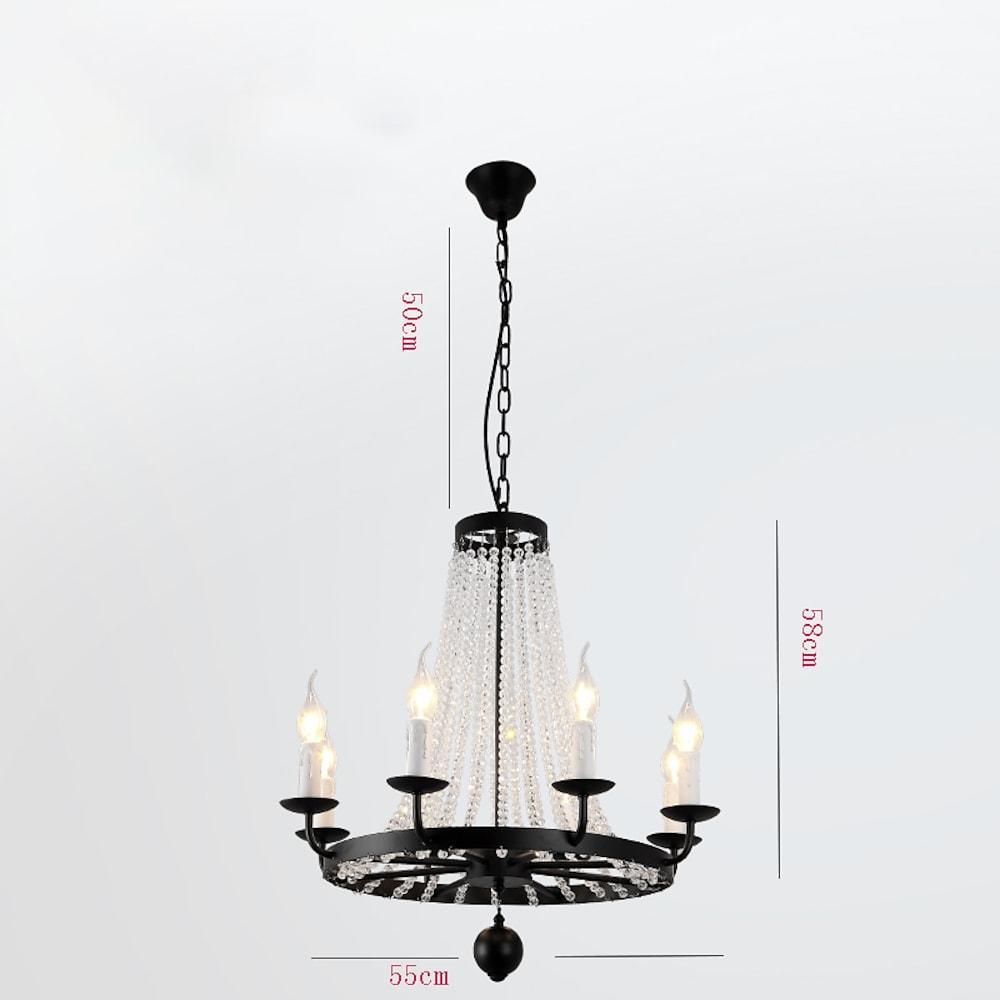 Empire Wagon Wheel Chandelier 8 10 12 Candle Lights 20 Adjustable Chain Crystal Accents